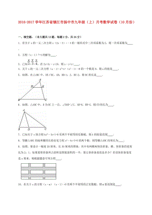 九年級數(shù)學上學期10月月考試卷（含解析） 蘇科版 (4)