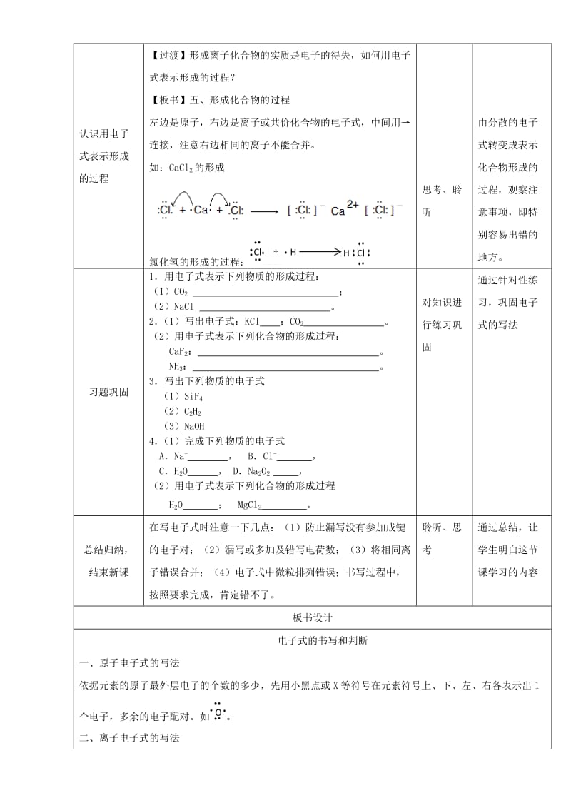 高一化学 1_3_2 专题 电子式的书写及判断教学设计_第3页