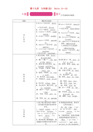 中考英語命題研究 第一編 教材同步復(fù)習(xí)篇 第十九講 九全 Units 11-12（精講）試題1