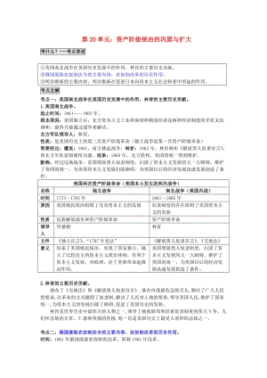 中考歷史 第20單元 資產(chǎn)階級統(tǒng)治的鞏固與擴大題綱+課后練習1