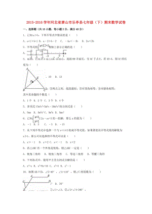 七年級數(shù)學下學期期末試卷（含解析） 新人教版8 (2)