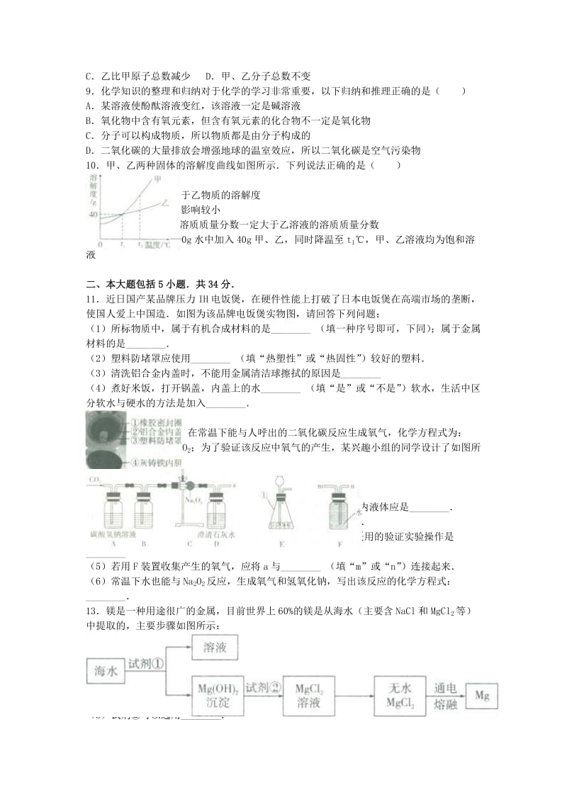 中考化学模拟最后一卷（含解析）_第2页