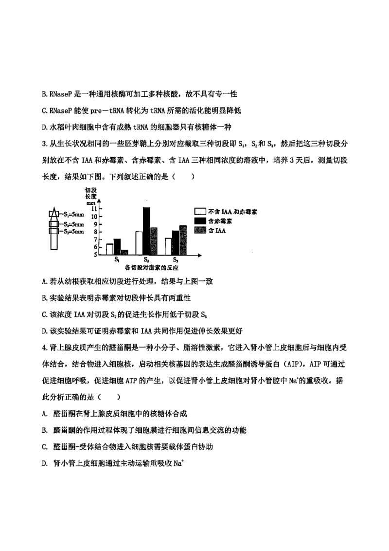 2020年河北省衡水中学高三下学期第一次调研考试理科综合试题含答案.doc_第2页