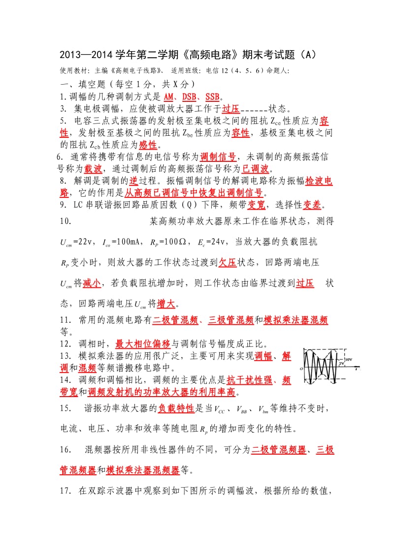 高频电子线路复习考试题及答案.doc_第1页