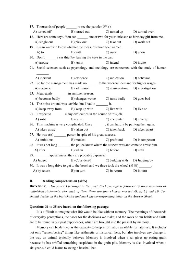 大学英语精读第二册修订本练习试卷5含答案及讲解.doc_第2页