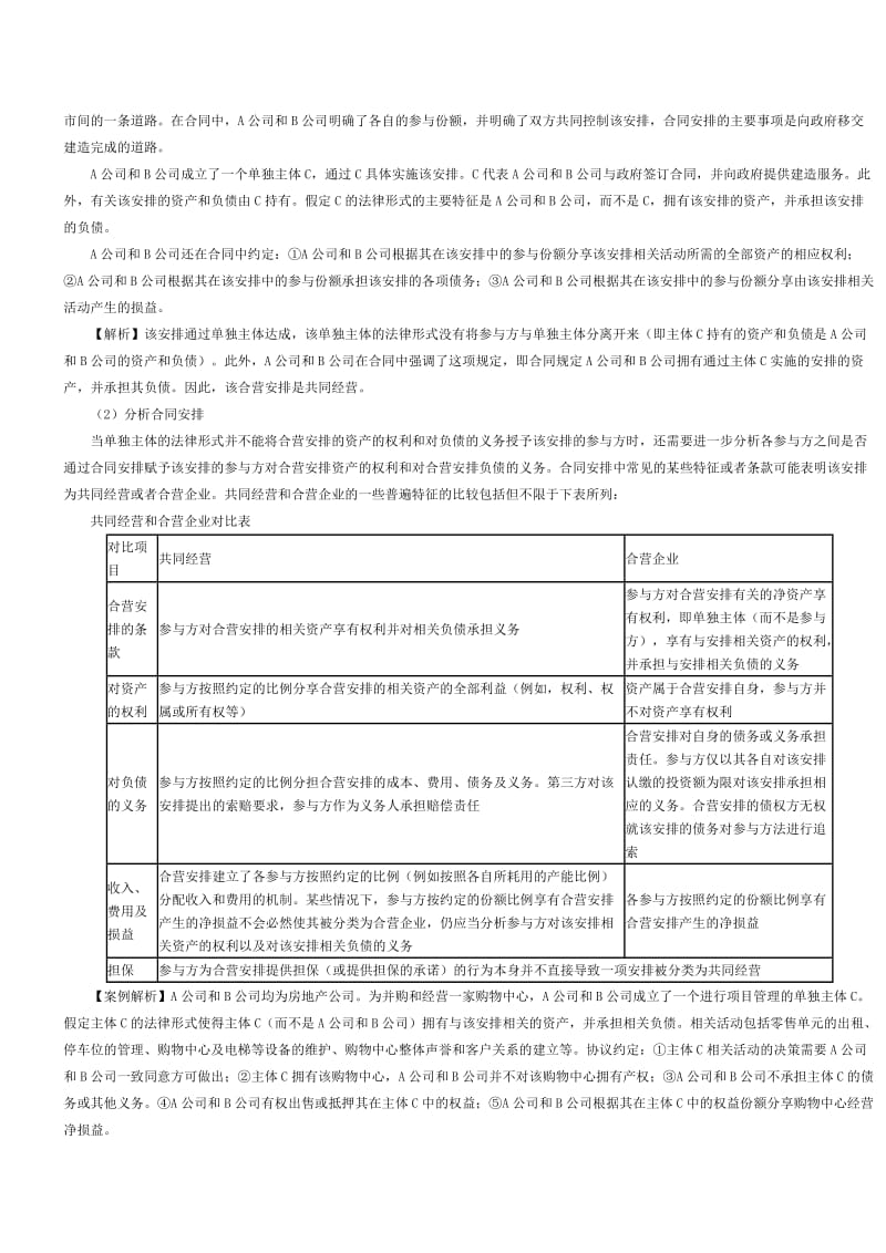 合营安排的分类、共同经营的会计处理及长投关键考点小结.docx_第2页