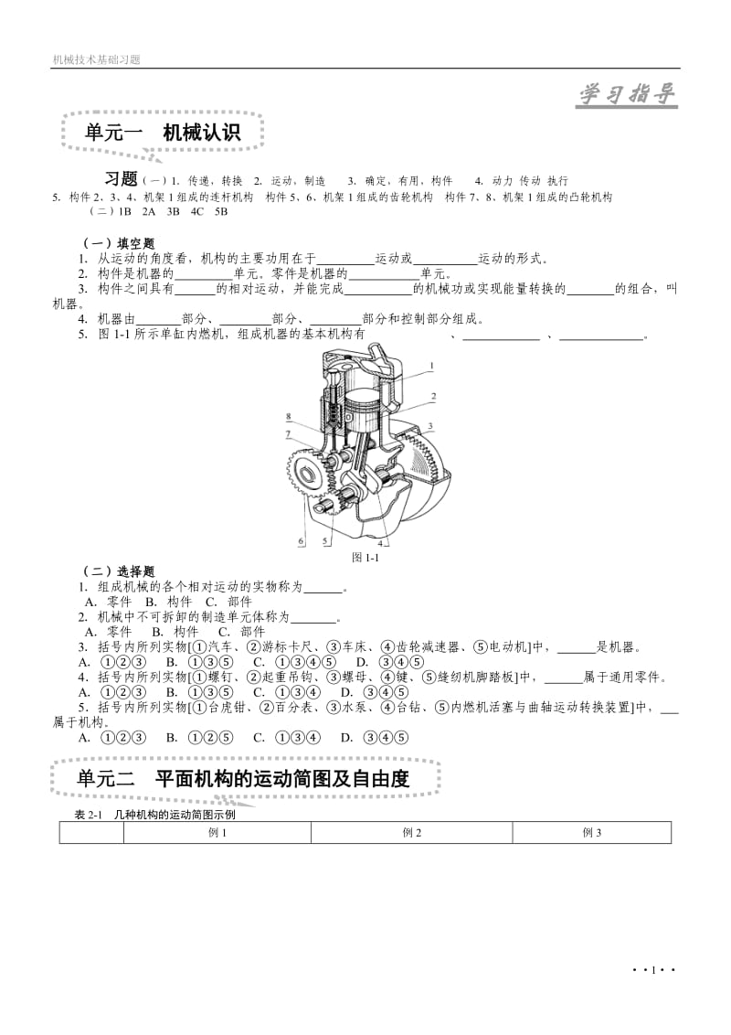 机械设计基础复习题(附答案).doc_第1页