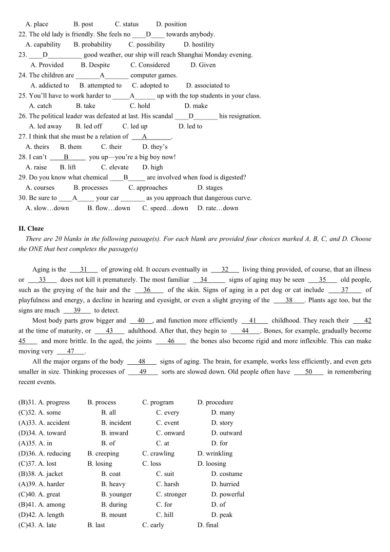 专科英语三山东大学网络教育考试模拟题及答案 .doc_第2页