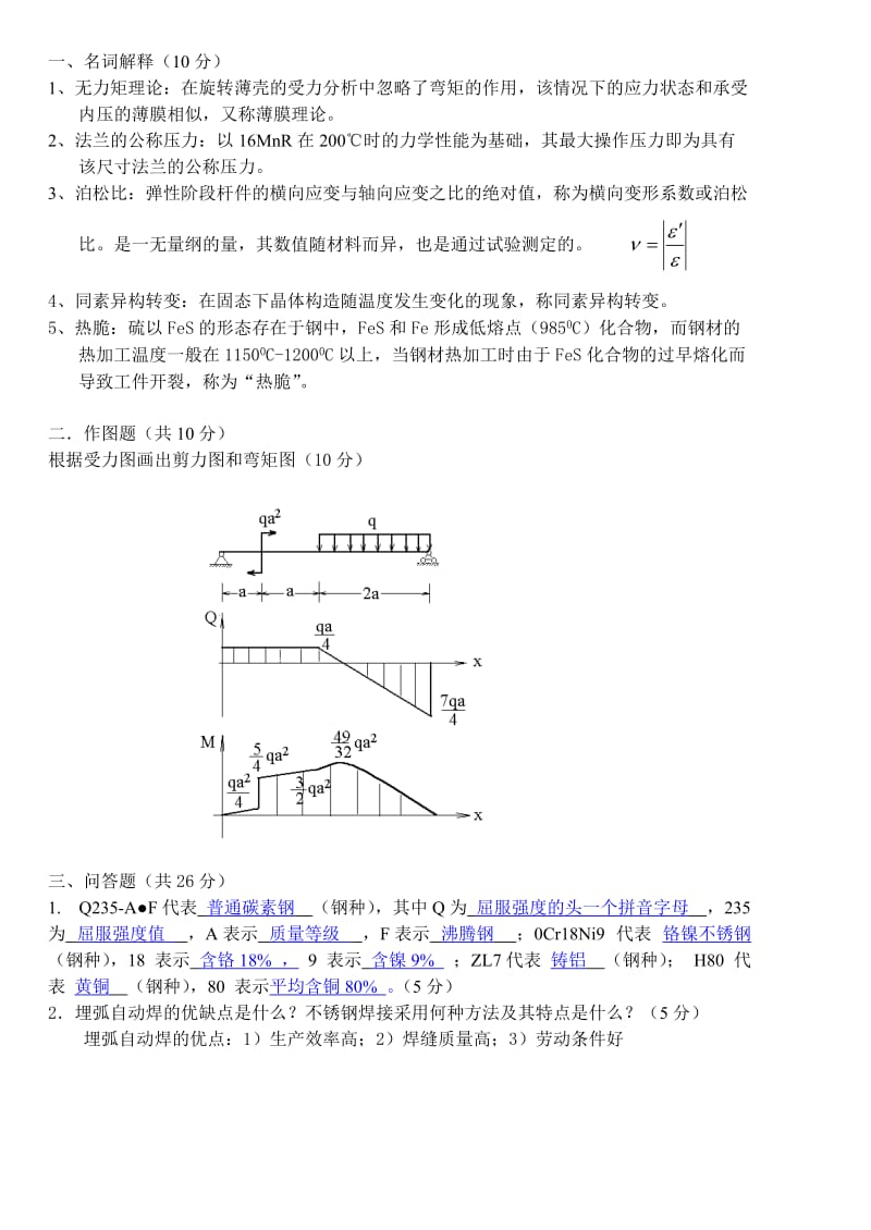 化工机械基础试题及答案.doc_第1页