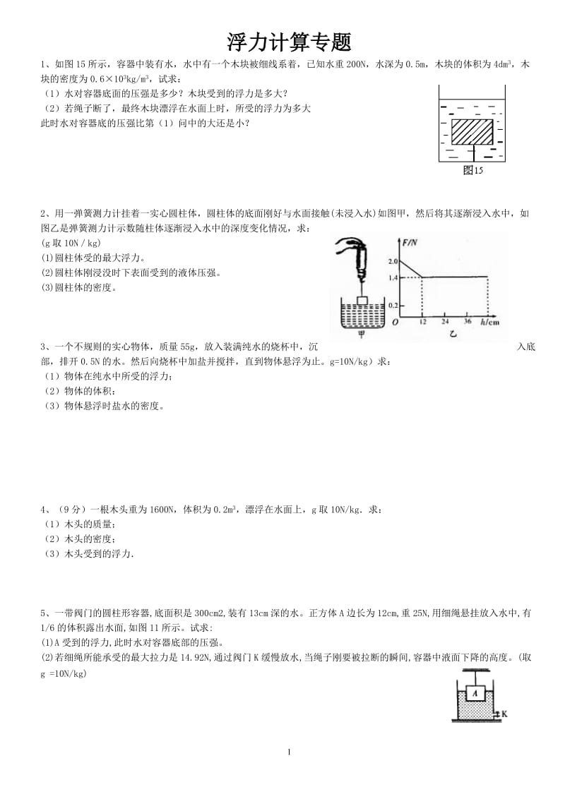 物理浮力计算题含答案辅导班专用.doc_第1页