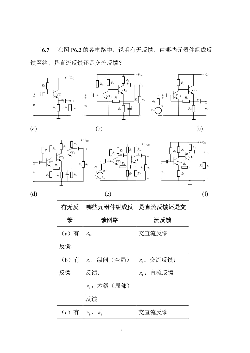 反馈及负反馈放大电路习题解答.doc_第2页