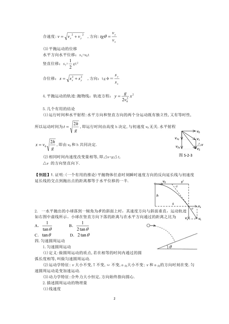 曲线运动知识点与考点总结.docx_第2页