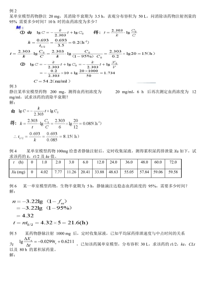 生物药剂学及药物动力学计算题.doc_第2页