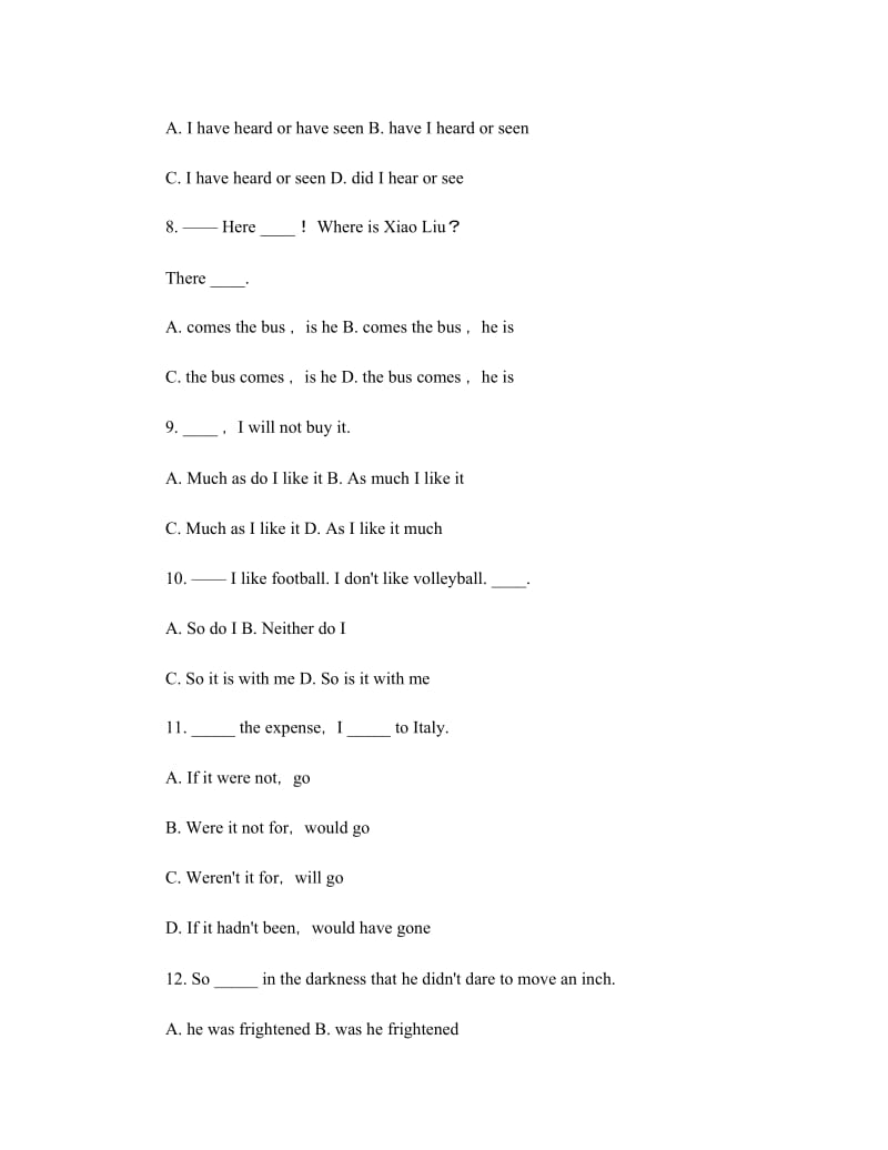 英语倒装句练习题及答案.doc_第2页
