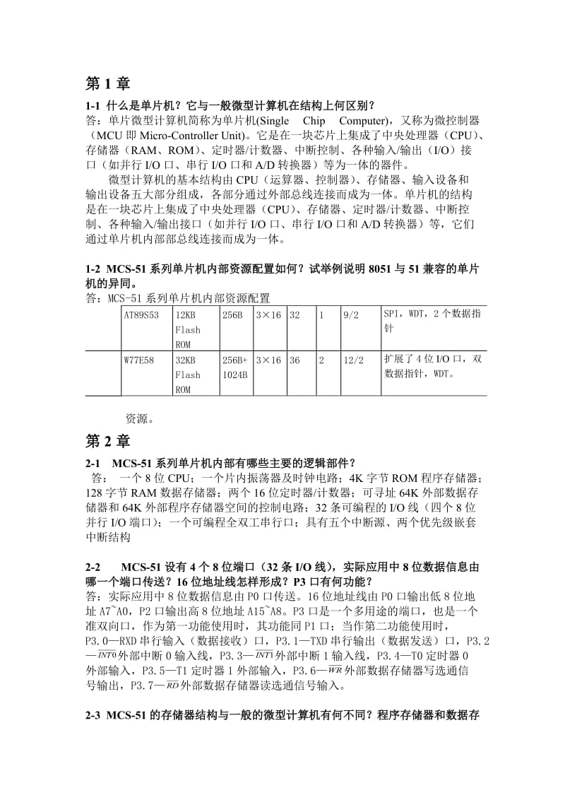 《单片机原理及应用》黄友锐主编课后习题答案.doc_第1页