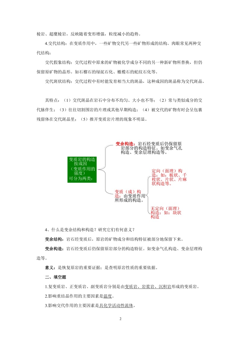 变质岩习题及答案.doc_第2页