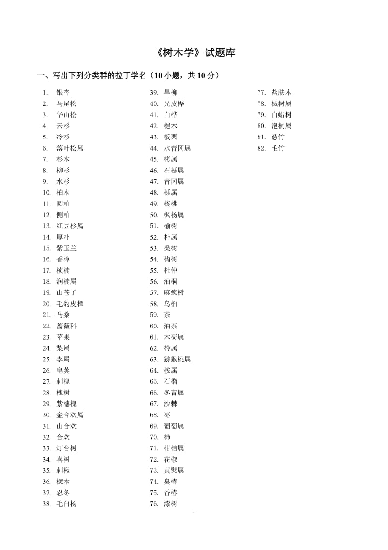 《树木学》试题库川农全解.doc_第1页