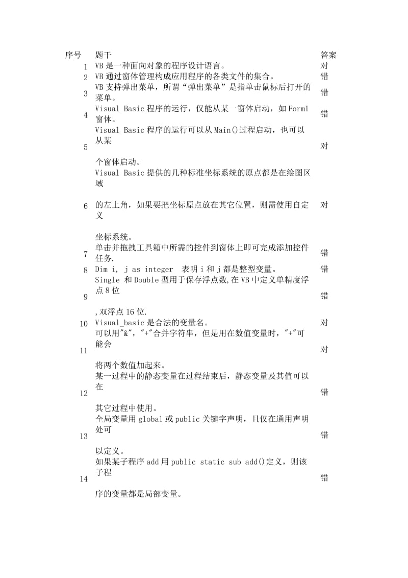 vb单选判断题题库.doc_第1页