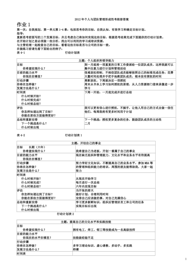 电大作业个人与团队管理形成性考核册参考答案.doc_第1页