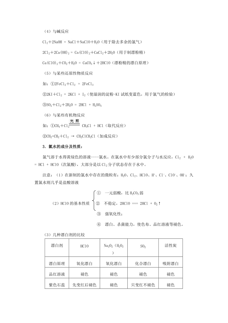 氯及其化合物知识点与专项练习.docx_第2页