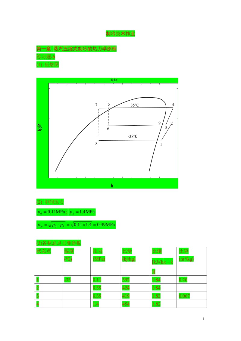 空气调节用制冷技术课后部分习题答案.doc_第1页