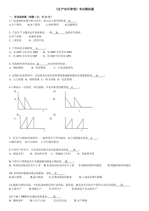 匯總后的《生產(chǎn)運(yùn)作管理》模擬題及答案.doc