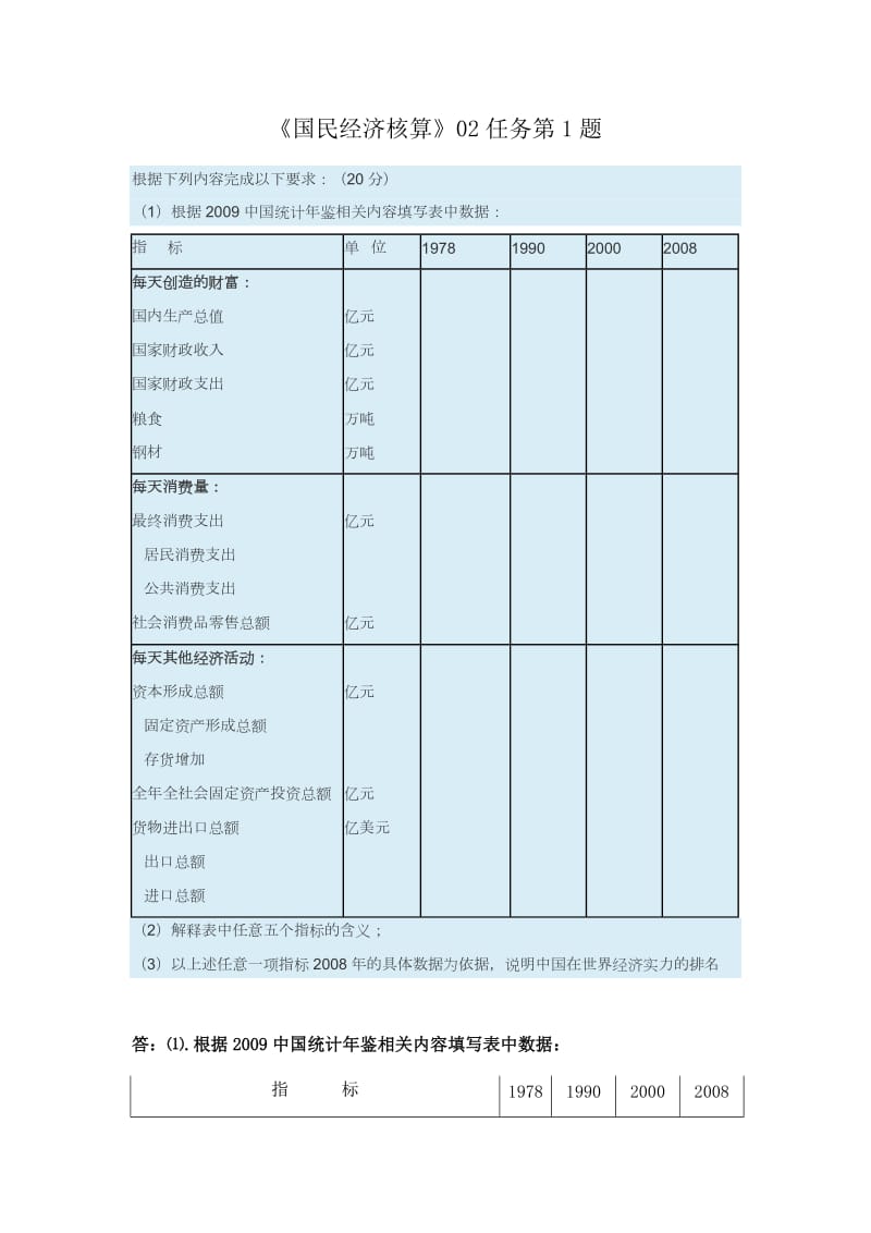 电大《国民经济核算》第二次形考任务答案.docx_第1页