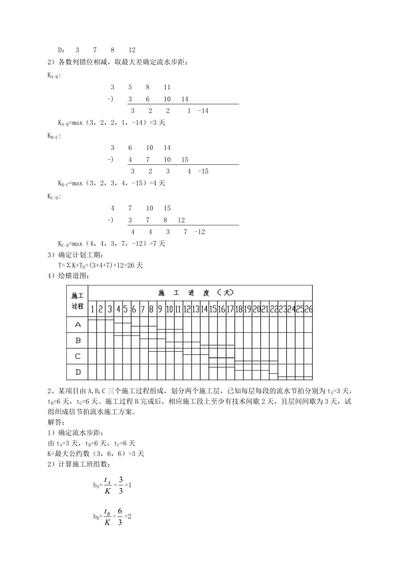 流水施工标准习题库.docx_第2页