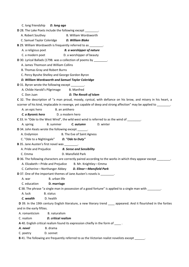 英语知识竞赛题库英美文学题.docx_第3页