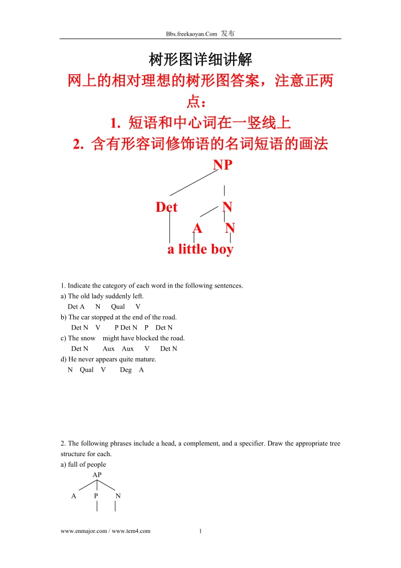 语言学树形图课后答案.doc_第1页