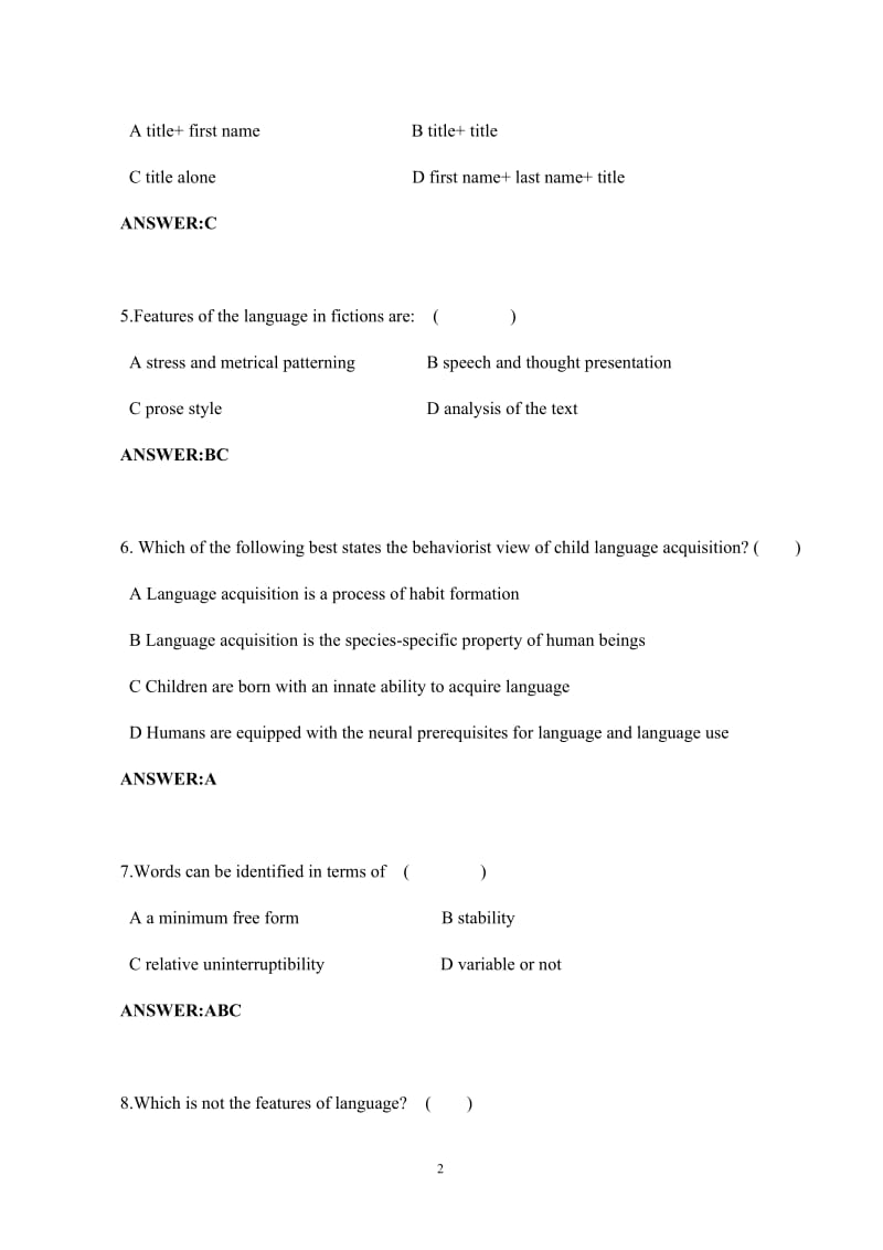 英语语言学试题库.doc_第2页