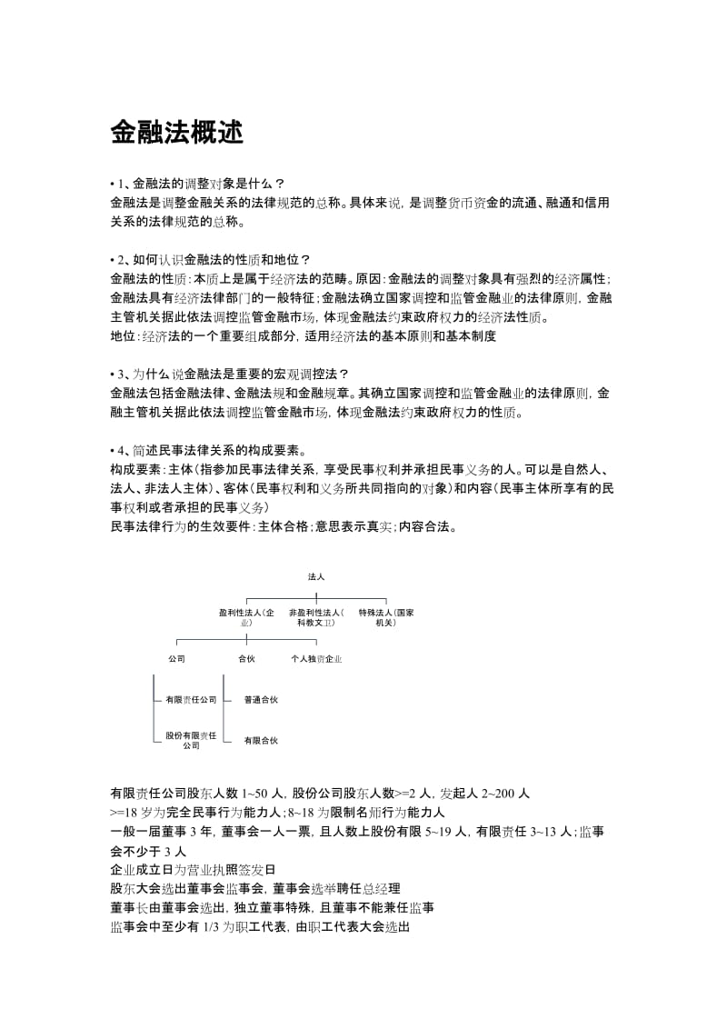 金融法期末复习资料简答题论述题.docx_第1页