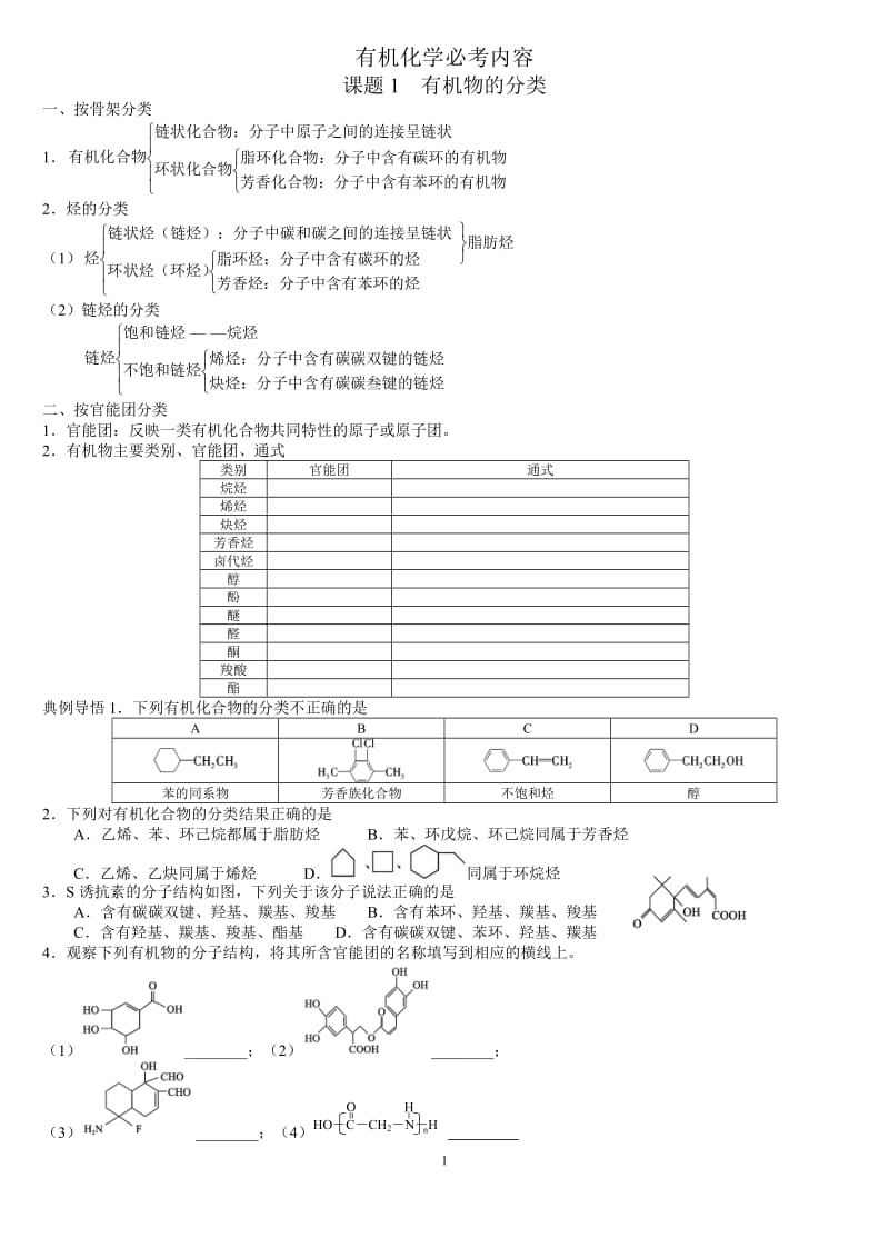 高三有机化学内容复习.doc_第1页