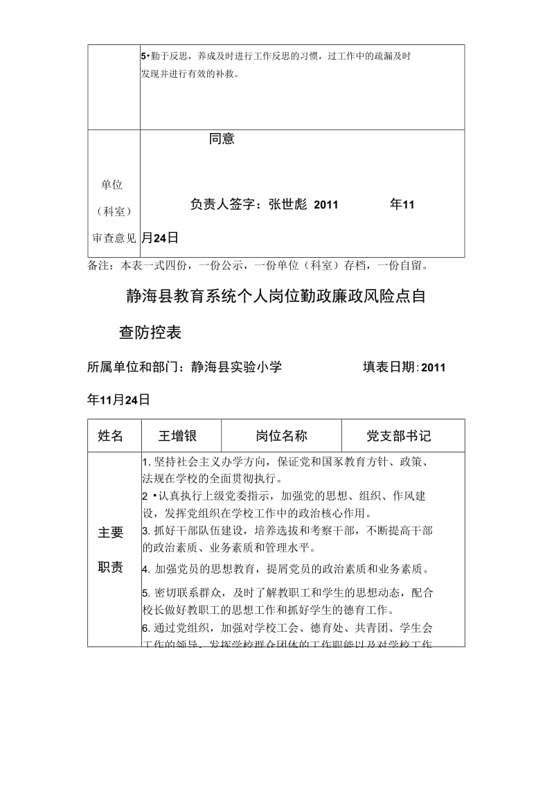 实验小学个人岗位勤政廉政风险点自查防控表._第2页