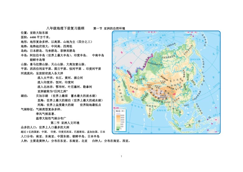 中图版八年级地理下册复习提纲.doc_第1页