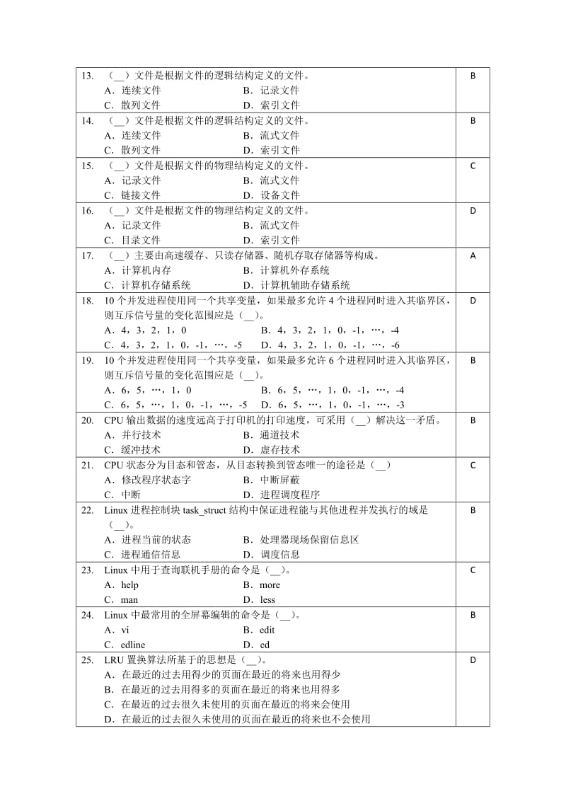 操作系统复习选择225题有答案.doc_第2页