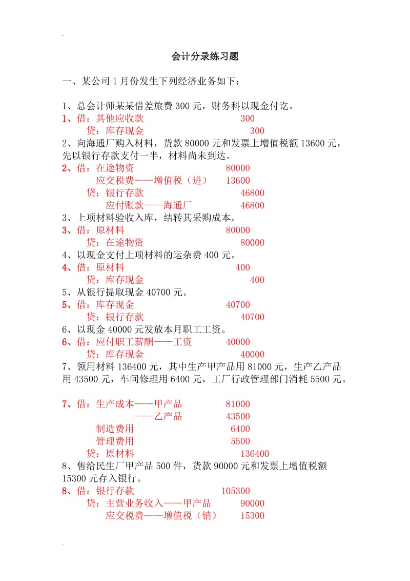 会计分录综合练习题.doc_第1页