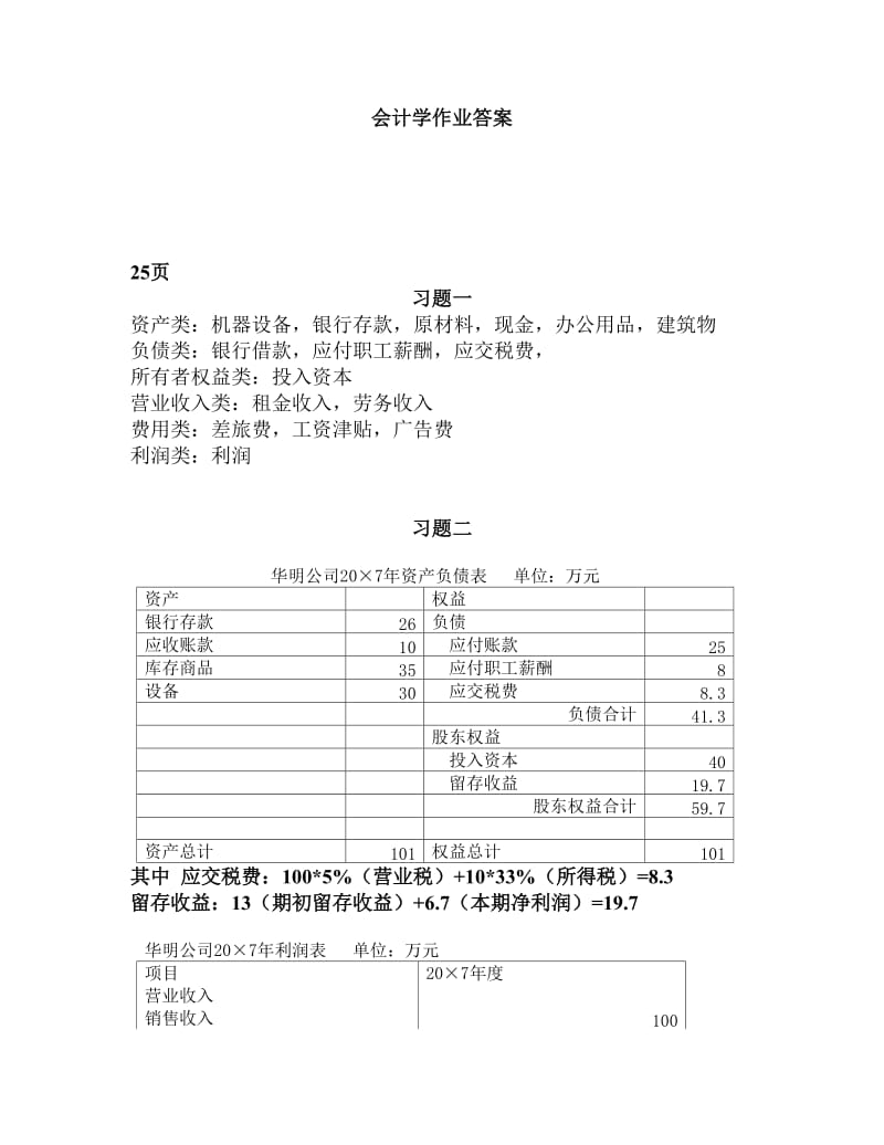 会计学上海经大学出版社课后习题答案主编陈信元.doc_第1页