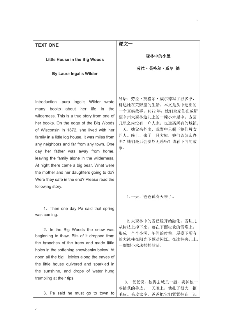 B1 Unit 2 Text 1 英汉对照(原Unit1)_第1页