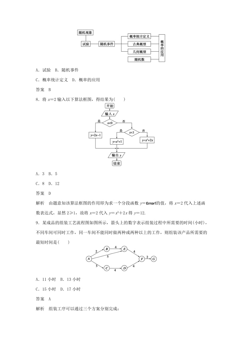 高中数学 章末检测卷（二）北师大版选修1-2_第3页