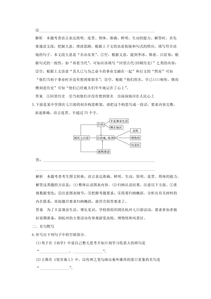 高考语文二轮复习 专题组合（一）语言文字运用＋名句默写＋论述类文本阅读（一）_第3页