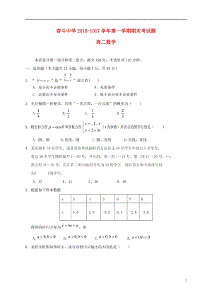 高二数学上学期期末考试试题 理1 (4)
