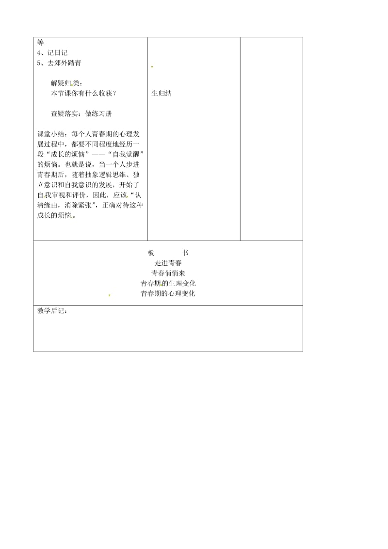 七年级政治上册 第2单元 第3课 第2框 认识你自己教案4 北师大版（道德与法治）_第3页