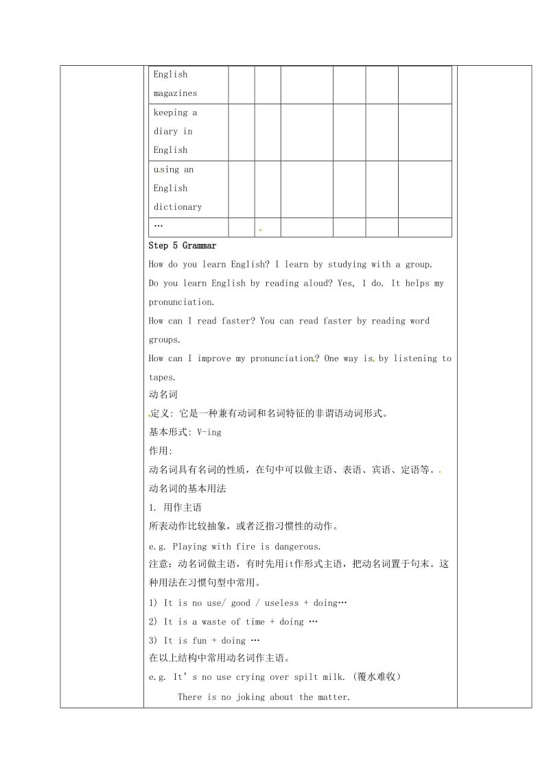 九年级英语全册 Unit 1 How can we become good learners Period 3教学案（新版）人教新目标版_第3页