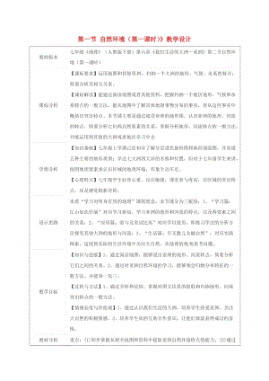 七年級(jí)地理下冊(cè) 6_2 自然環(huán)境教案 （新版）新人教版