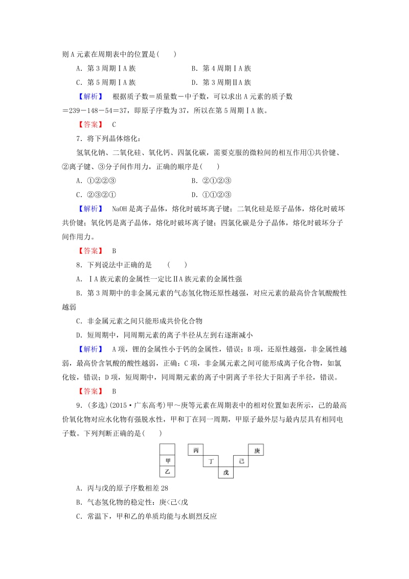 高中化学 专题综合测评1 苏教版 (2)_第3页