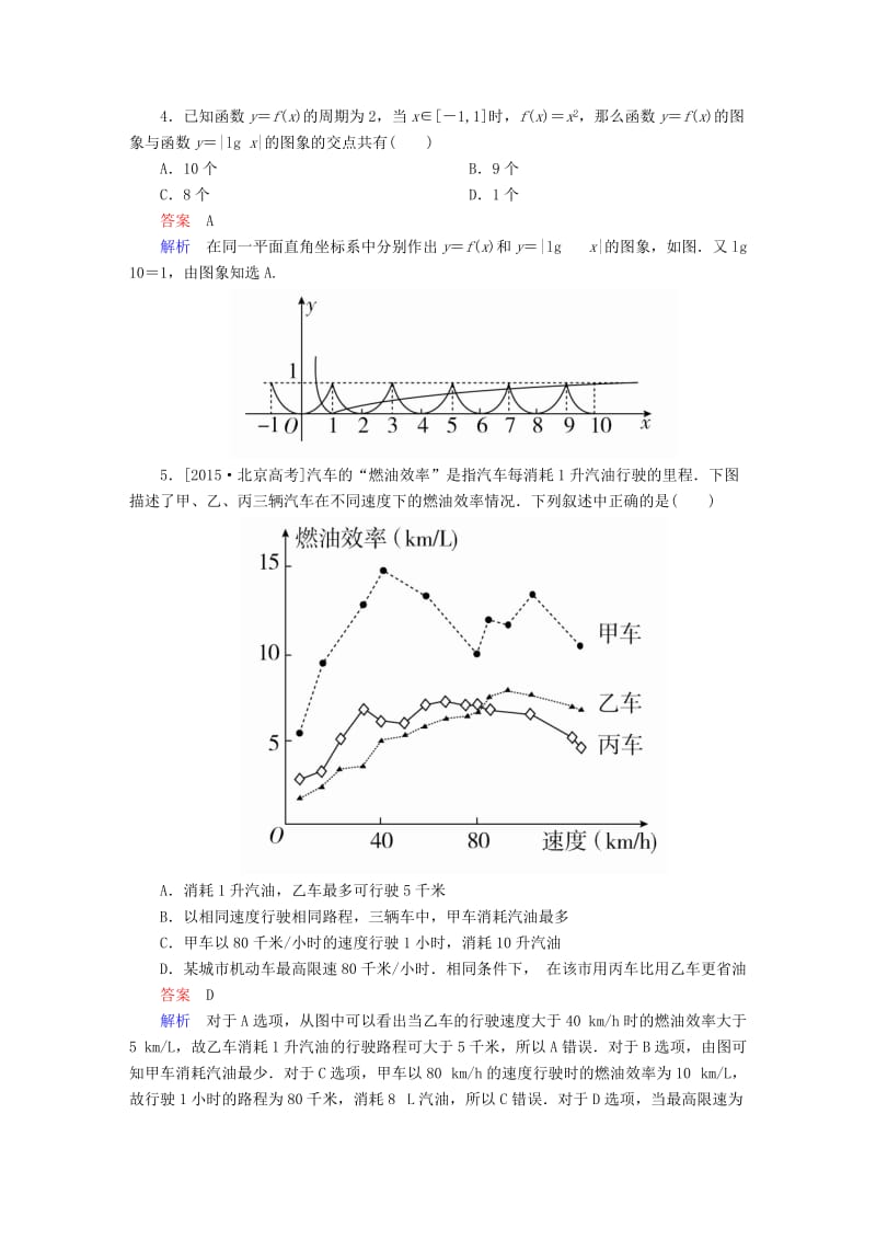 高考数学大二轮复习 第二编 专题整合突破 专题二 函数与导数 第二讲 函数与方程及函数的应用适考素能特训 文_第2页