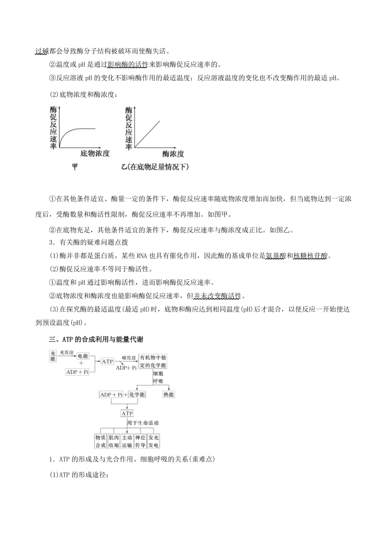 高考生物二轮复习 专题02 物质跨膜运输与酶、ATP教学案（含解析）1_第3页