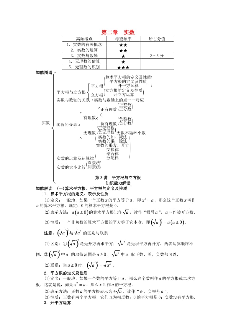 中考数学 知识点聚焦 第二章 实数_第1页