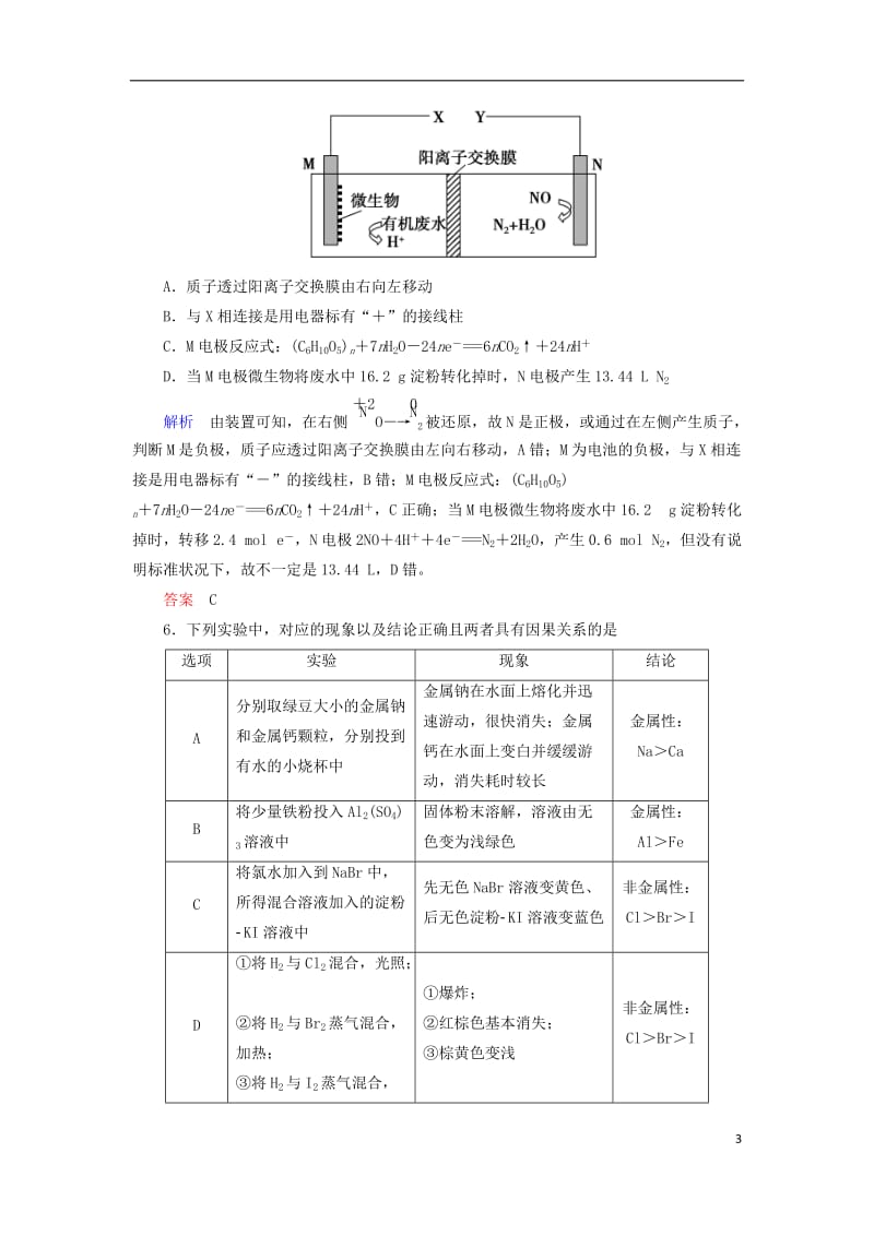 2017高考化学大二轮复习第3部分训练选择题专项练(3)_第3页